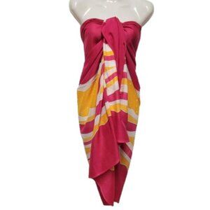 Womens Sarong Cotton Wrap, Handpainted Batik Wrapskirt Beach Pareo Beachwear-NEW